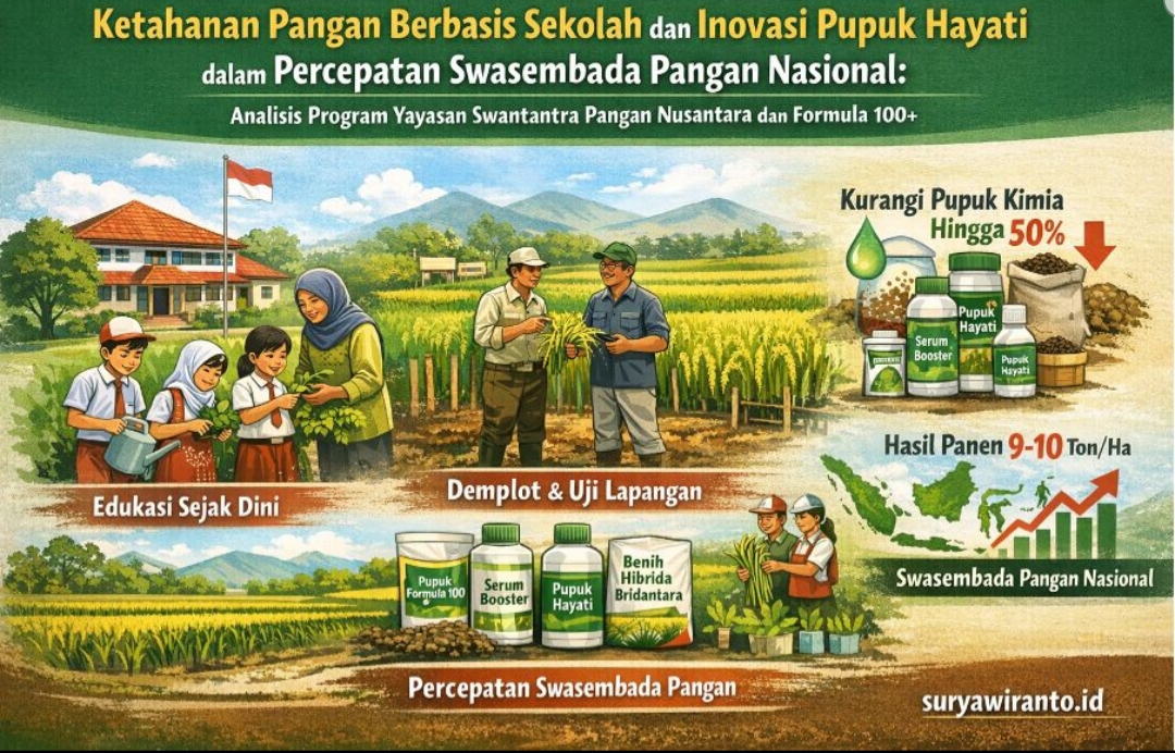 Ketahanan Pangan Berbasis Sekolah dan Inovasi Pupuk Hayati dalam Percepatan Swasembada Pangan Nasional: Analisis Program Yayasan Swantantra Pangan Nusantara dan Formula 100+