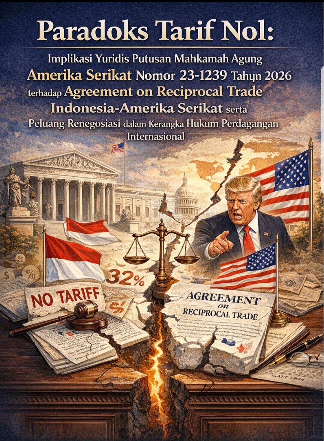 Paradoks Tarif Nol: Implikasi Yuridis Putusan Mahkamah Agung Amerika Serikat Nomor 23-1239 Tahun 2026 terhadap Agreement on Reciprocal Trade Indonesia-Amerika Serikat serta Peluang Renegosiasi dalam Kerangka Hukum Perdagangan Internasional